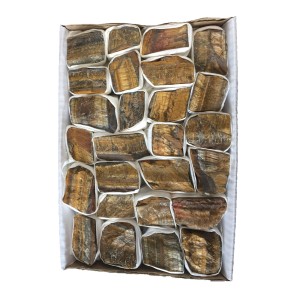 Tiger Eye Rough Stone Box (Large) Gold